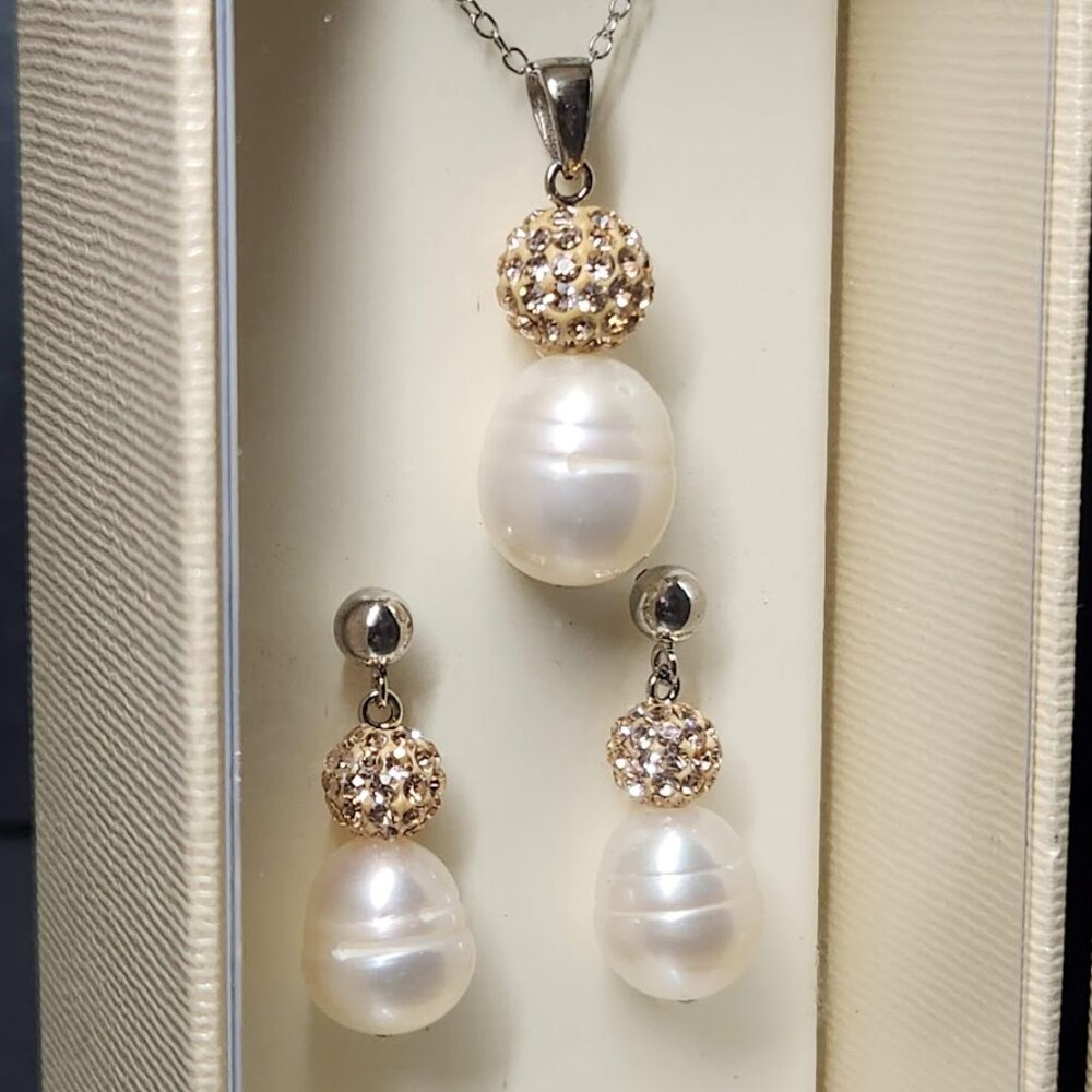 NEW Honora Cultured Pearls Necklace Earrings Boxed Gift Set Jewelry Brand New Ma - Picture 5 of 12